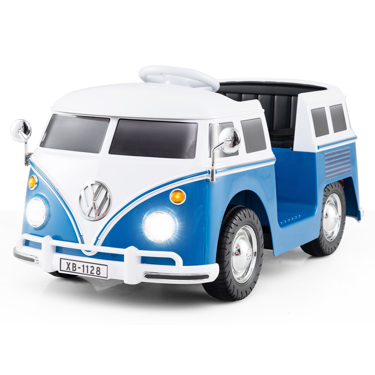 12V Volkswagen Ride-On Bus for Kids with LED Lights and Cup Holder